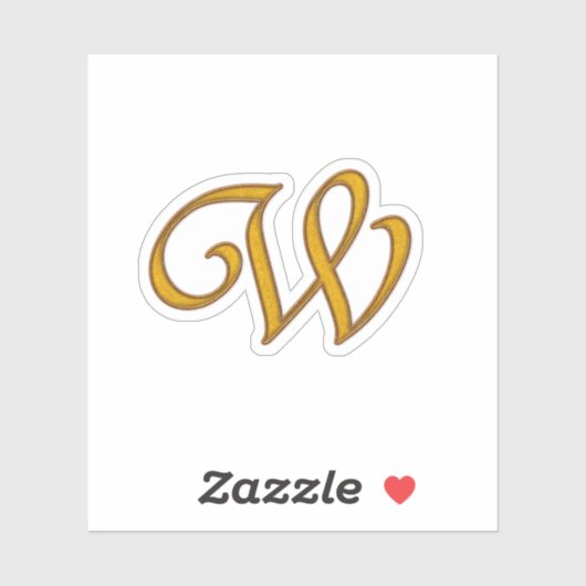 Gold Luxury Monogram W Sticker (Vel)