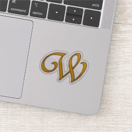 Gold Luxury Monogram W Sticker