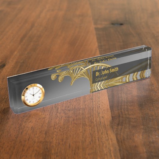Gold Luxury Professional Medical DNA Strand Naambordje (Zijkant)