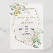 Gold Luxury Wedding Uitnodiging (Voorkant)