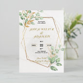 Gold Luxury Wedding Uitnodiging (Staand Voorkant)