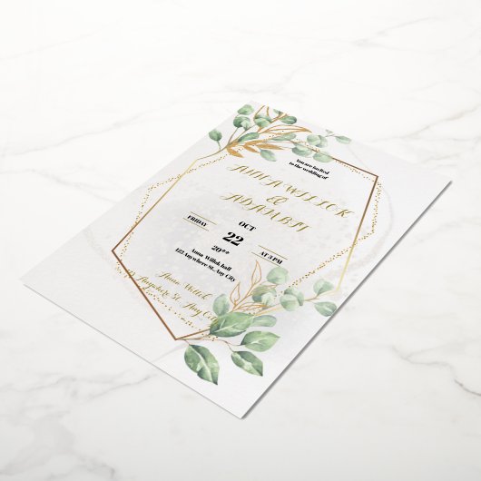 Gold Luxury Wedding Uitnodiging (Gedraaid)