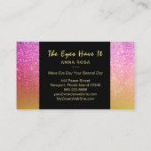 *~* Gold Magenta Glitter Lashes Extensions Brows Visitekaartje (Achterkant)