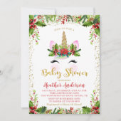 Gold Magical Kerstunicorn-Baby shower Kaart (Voorkant)