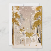 Gold Magical Snowy Forest Unicorn Natuur Feestdagenkaart (Voorkant)