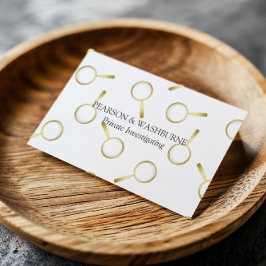 Gold Magnifying Glass Pattern Private Investigatio Visitekaartje