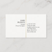 Gold Magnifying Glass Pattern Private Investigatio Visitekaartje (Achterkant)