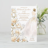  Gold Magnolia Bridesmaid Luncheon  Kaart (Staand voorkant)