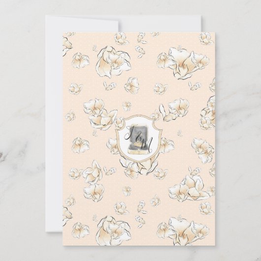  Gold Magnolia Bridesmaid Luncheon Uitnodiging (Achterkant)