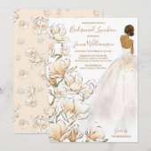  Gold Magnolia Bridesmaid Luncheon Uitnodiging (Voorkant / Achterkant)