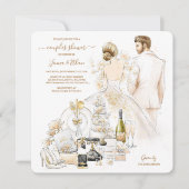 Gold Magnolia Couples Vrijgezellenfeest Kaart (Voorkant)