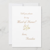 Gold Maid of Bridesmaid proposal Kaart (Achterkant)