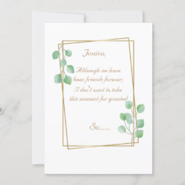 Gold Maid of Bridesmaid proposal Kaart