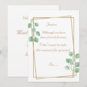 Gold Maid of Bridesmaid proposal Kaart (Voorkant / Achterkant)