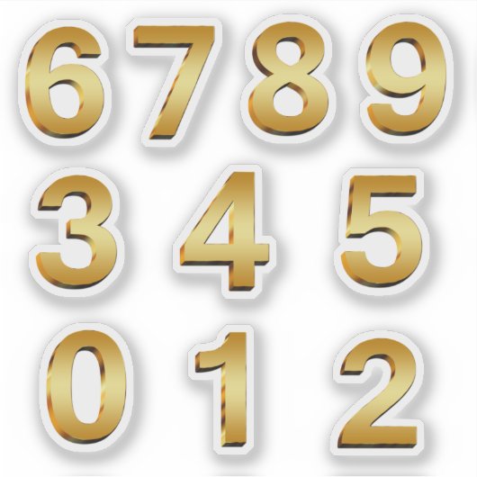 Gold Mailbox Adresnummers Sticker (Voorkant)