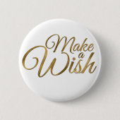 Gold Make a Wish Birthday Ronde Button 5,7 Cm (Voorkant)