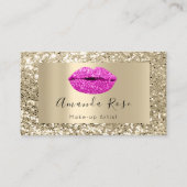 Gold MAKE-UP ARTIST RED KISS LIPS GLITTER Afsprakenkaartje (Voorkant)