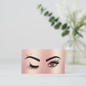 Gold Make-up Wink Eye Beauty Salon Lash Extension Visitekaartje (Staand voorkant)