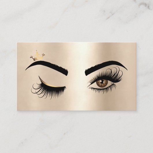 Gold Make-up Wink Eye Beauty Salon Lash Extension Visitekaartje (Voorkant)