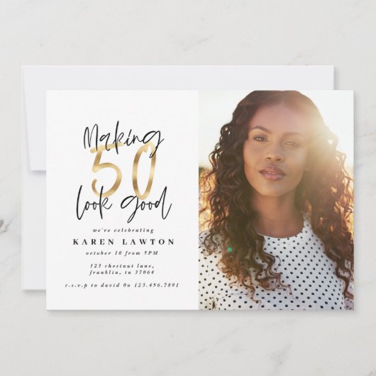 Gold makend 50 ziet er goed uit op uitnodiging voo (Voorkant)