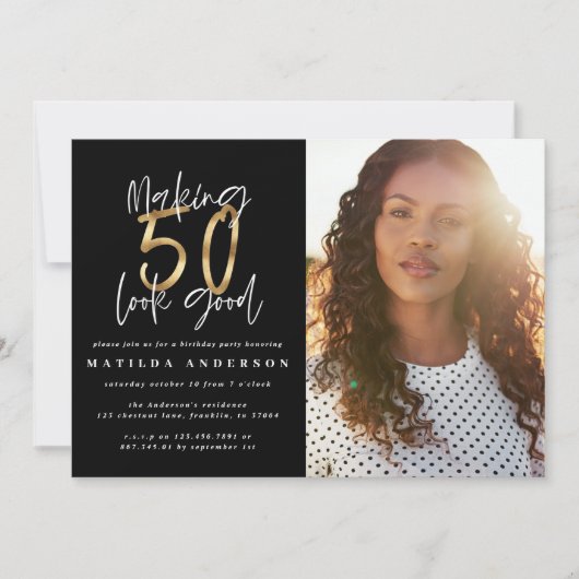 Gold makend 50 ziet er goed uit op uitnodiging voo (Voorkant)