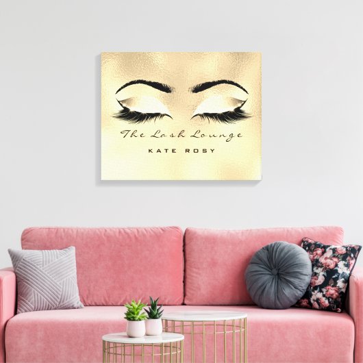 Gold Makeup Artist Beauty Browns Studio Lashes Canvas Afdruk (Insitu (Woonkamer))