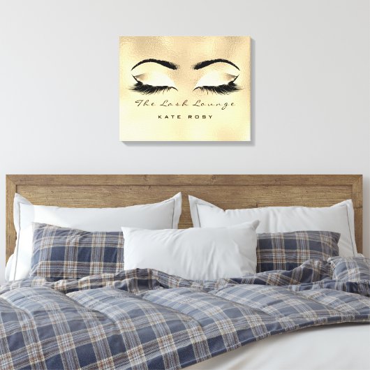 Gold Makeup Artist Beauty Browns Studio Lashes Canvas Afdruk (Insitu (Slaapkamer))