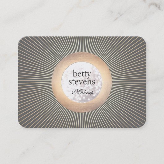 Gold Makeup Artist Glamoureuze Bokeh Black Visitekaartje (Voorkant)