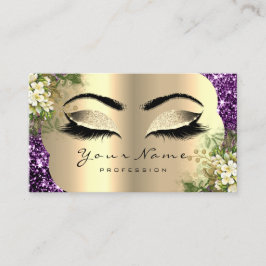 Gold Makeup Artist Lashes Floral Mint Paars Visitekaartje