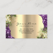 Gold Makeup Artist Lashes Floral Mint Paars Visitekaartje (Achterkant)