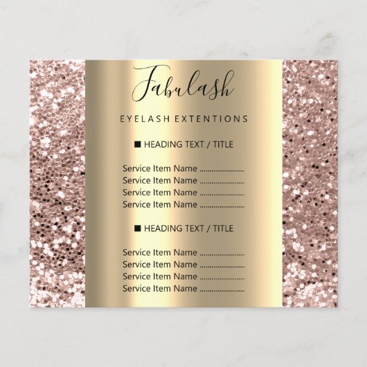 Gold Makeup Beauty Salon Roos Hair Nails Flyer (Voorkant)