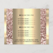 Gold Makeup Beauty Salon Roos Hair Nails Glitter F Flyer (Achterkant)