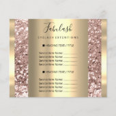 Gold Makeup Beauty Salon Roos Hair Nails Glitter F Flyer (Voorkant)