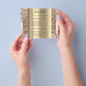 Gold Makeup Beauty Salon Roos Hair Nails Glitter Flyer (Hand)