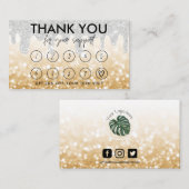 Gold Makeup Drip Logo Loyalty Kaart Visitekaartje (Voorkant / Achterkant)