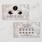 Gold Makeup Eyes White Bokeh Customer Loyalty Card (Voorkant / Achterkant)