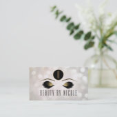 Gold Makeup Eyes White Bokeh Customer Loyalty Card (Staand voorkant)