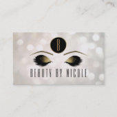 Gold Makeup Eyes White Bokeh Customer Loyalty Card (Voorkant)
