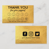 Gold Makeup Hair Bedankt Loyalty Kaart Visitekaartje (Voorkant / Achterkant)