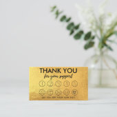Gold Makeup Hair Bedankt Loyalty Kaart Visitekaartje (Staand voorkant)