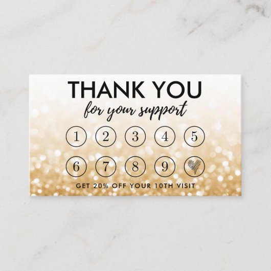 Gold Makeup Hair Logo Loyalty Kaart Visitekaartje (Voorkant)