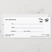 Gold Makeup Wink Eye brown Beauty Salon Gift Kaart (Achterkant)