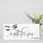 Gold Makeup Wink Eye brown Beauty Salon Gift Kaart (Staand voorkant)