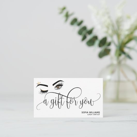 Gold Makeup Wink Eye brown Beauty Salon Gift Kaart Visitekaartje (Staand voorkant)