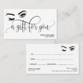Gold Makeup Wink Eye brown Beauty Salon Gift Kaart Visitekaartje (Voorkant / Achterkant)