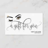 Gold Makeup Wink Eye brown Beauty Salon Gift Kaart Visitekaartje (Voorkant)