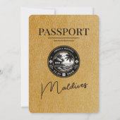 Gold Malediven Passport Uitnodiging voor een bruil (Achterkant)