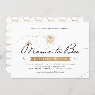 Gold Mama to bee Baby shower Kaart