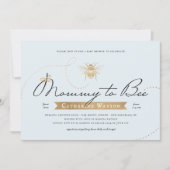 Gold mammie om Baby shower Blue Invitation te word Kaart (Voorkant)