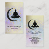 *~* Gold Man + Moon Yoga Meditation Mindfullatie Visitekaartje (Voorkant / Achterkant)